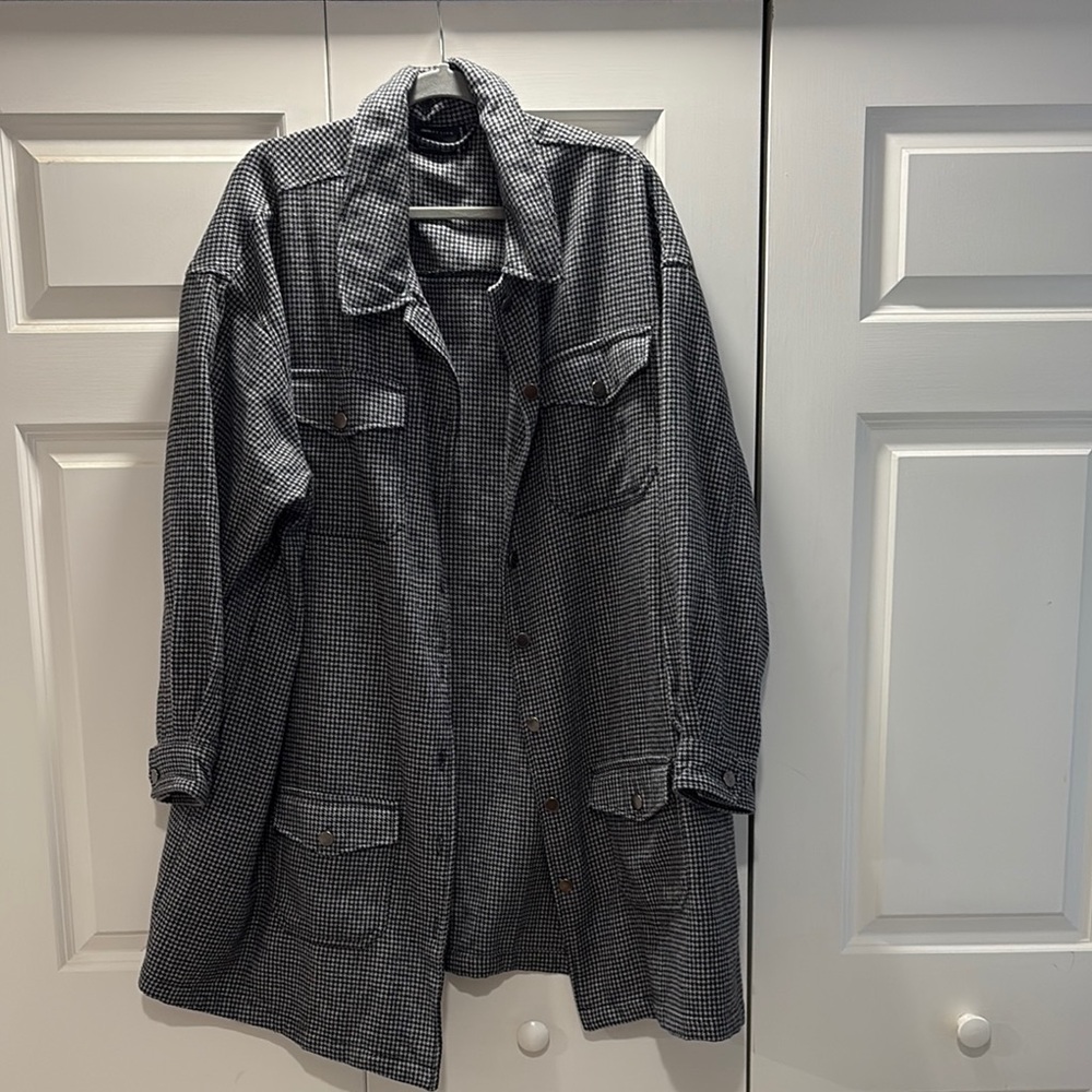 Black and Gray Herring Bone Jacket